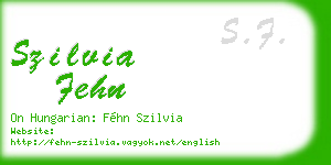 szilvia fehn business card